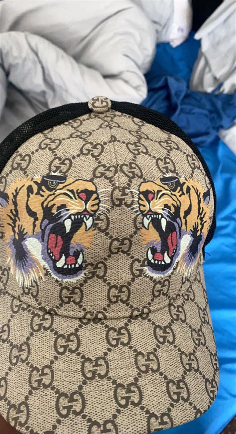 gucci tiger hat fake|Gucci tiger shopper.